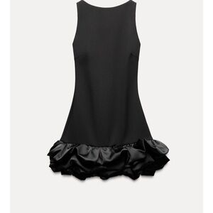 Elegant Black Dress with Ruffled Hem